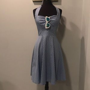 Blue & White Polka Dot Dress